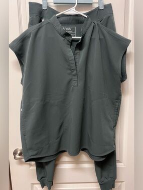 Figs Womens Scrub Set Large Rafaela Top Zamora Joggers BONSAI